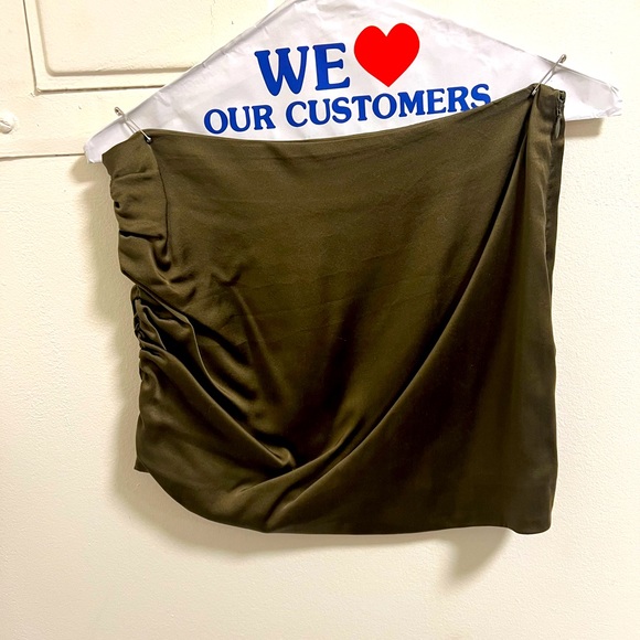 Silk Green Mini Skirt Size Small - Picture 3 of 4